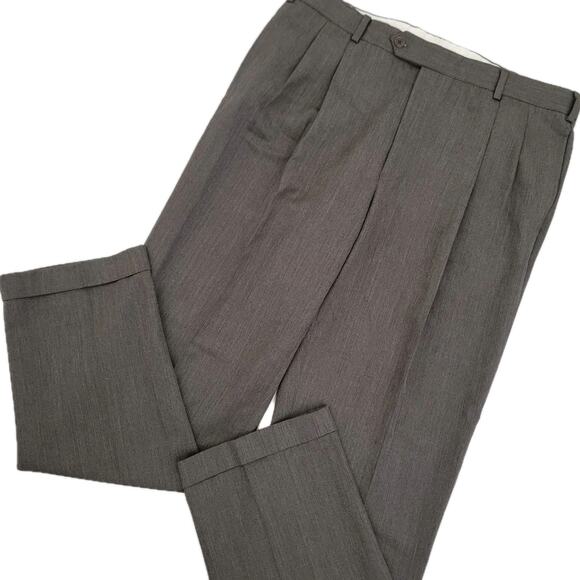 Brooks Brothers Other - Brooks Brothers Pants Men 38x32 Brown Madison Fit 100% Wool Chino Trousers